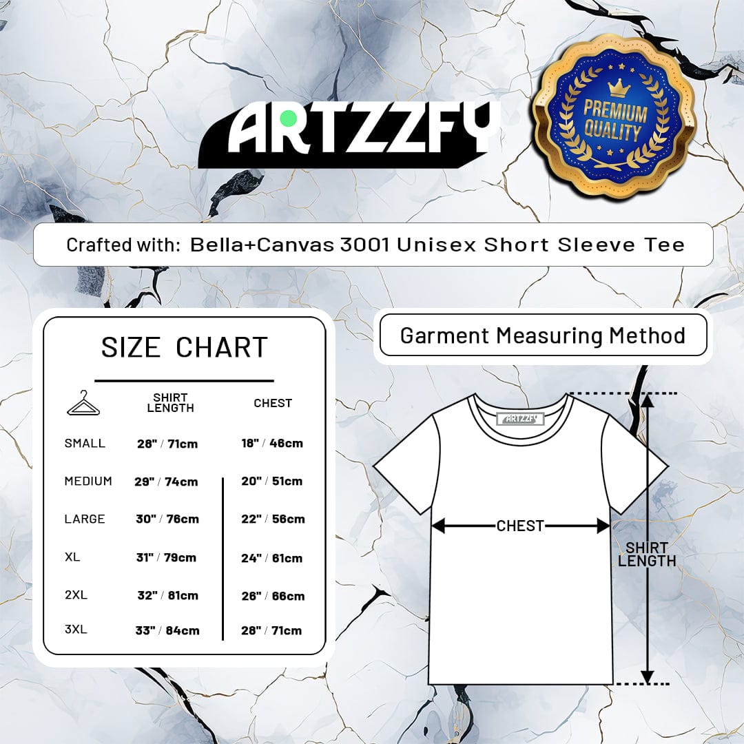 Bella+Canvas 3001 Unisex Short Sleeve Tee Size Chart