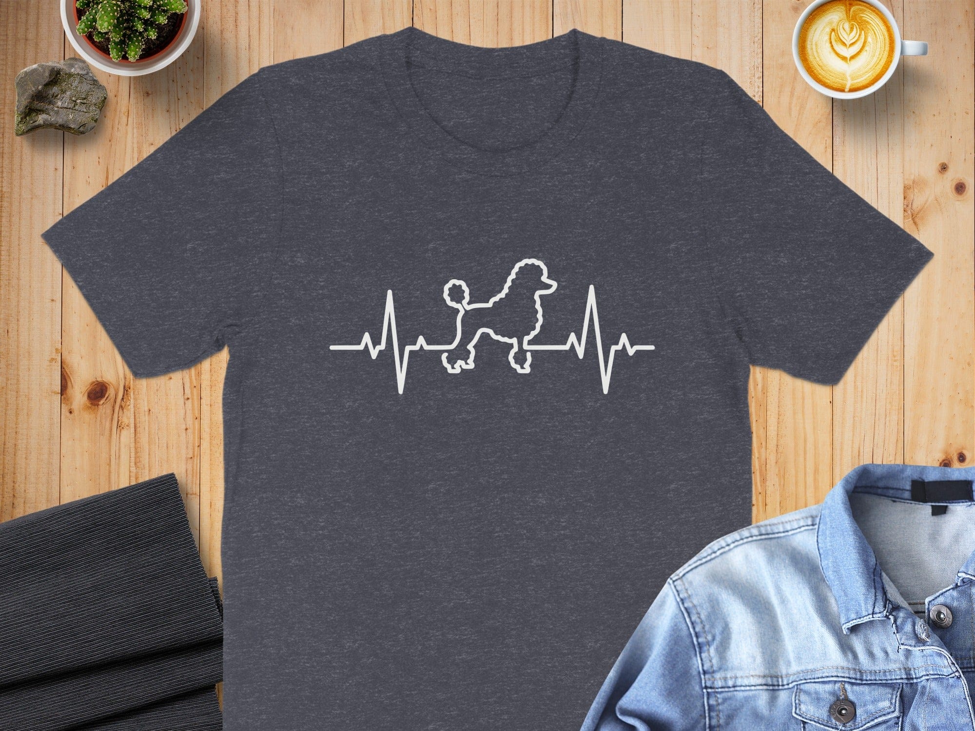 Heartbeat Poodle Graphic Tee Dog Lovers Shirt